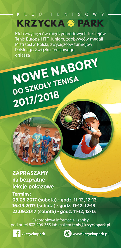 Nowe nabory do szkoły tenisa 2017/2018